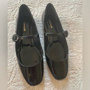 Larroudé Blair Mary Jane ballet flat, black patent leather, size 8.5
